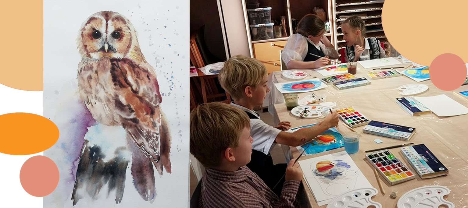 Арт-занятие «Северная сова: портрет акварелью»